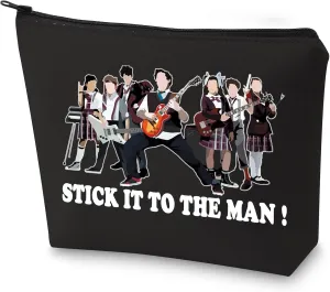 WZMPA Musical Cosmetic Bag Dewey Finn Fans Gifts Stick It To The Man Makeup Zipper Pouch Bag Theater Drama Music Merchandise (Stick Man BL)