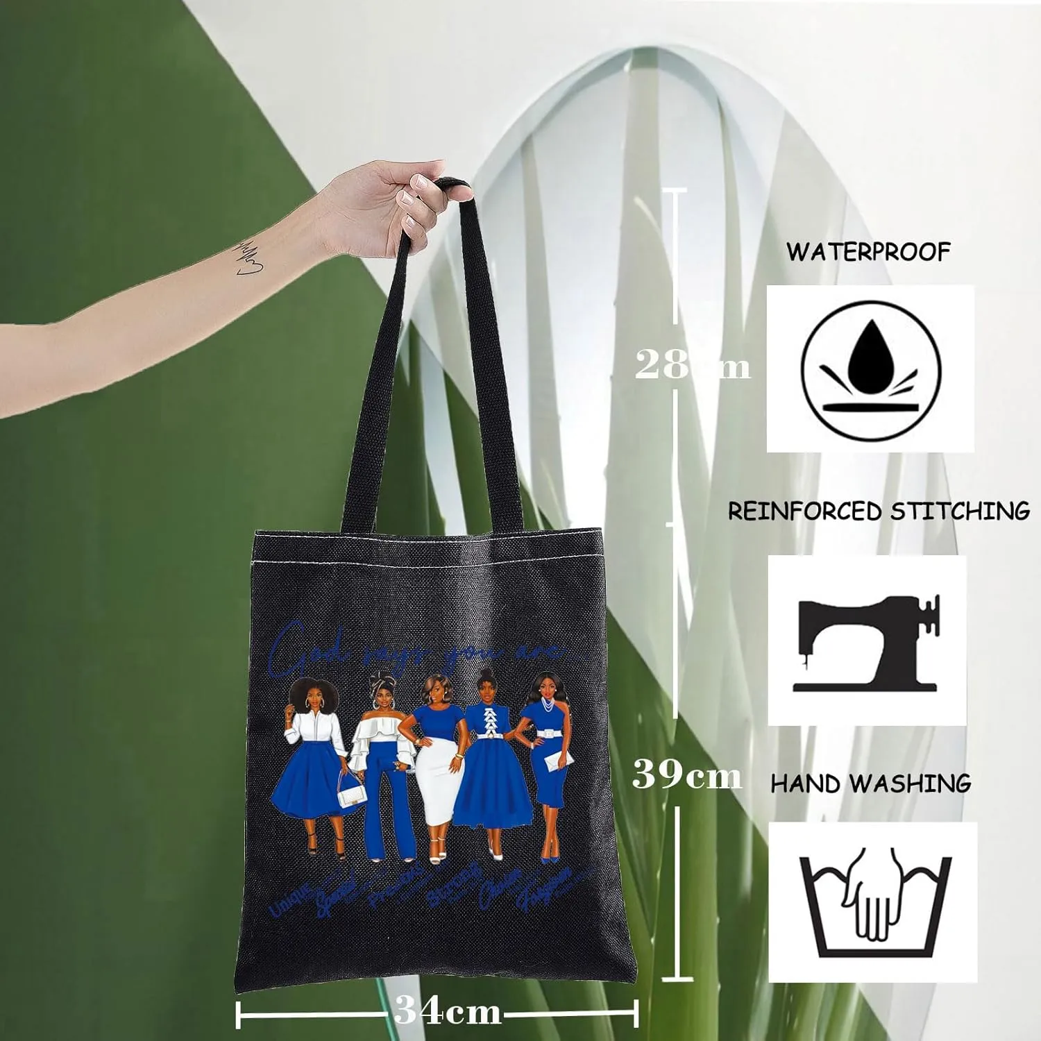 WZMPA Sorority Zeta Cosmetic Makeup Bag Finer Women Gift God Says You Are Sorority Makeup Zipper Pouch Bag Zeta Paraphernalia (God Says Zeta T-BL)