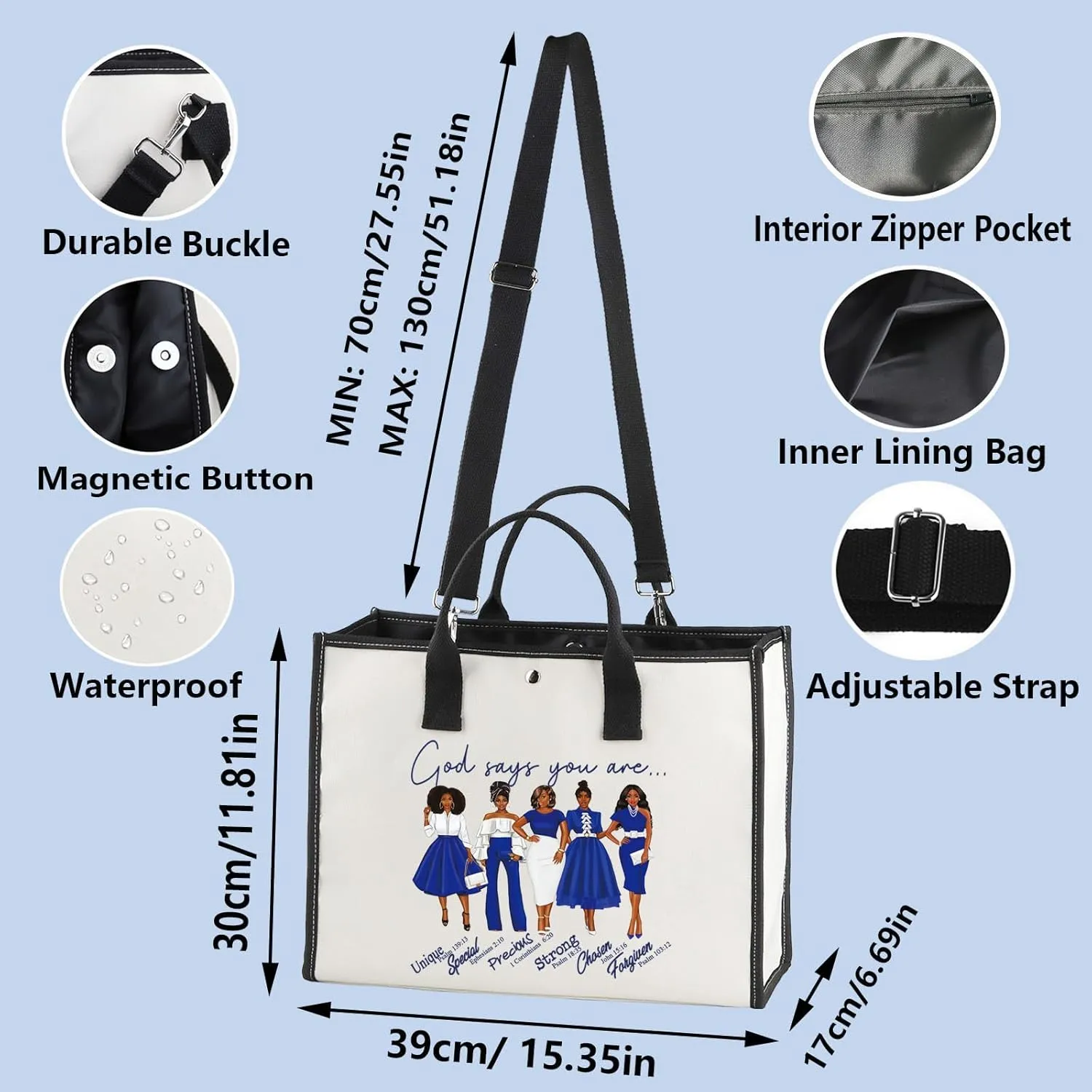 WZMPA Sorority Zeta Cosmetic Makeup Bag Finer Women Gift God Says You Are Sorority Makeup Zipper Pouch Bag Zeta Paraphernalia (God Says Zeta-TB)