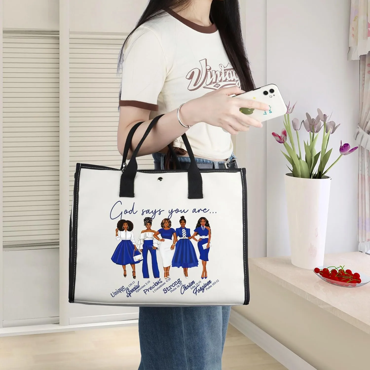 WZMPA Sorority Zeta Cosmetic Makeup Bag Finer Women Gift God Says You Are Sorority Makeup Zipper Pouch Bag Zeta Paraphernalia (God Says Zeta-TB)