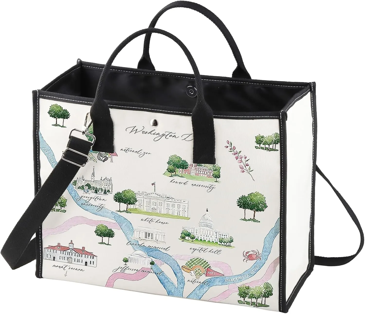 WZMPA Washington DC City Map Cosmetic Bag Washington DC Travel Souvenir Gift Washington DC Long Distance Relationship Makeup Zipper Pouch Bag For Family Friend (Washington DC-TB)