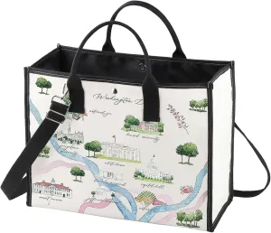 WZMPA Washington DC City Map Cosmetic Bag Washington DC Travel Souvenir Gift Washington DC Long Distance Relationship Makeup Zipper Pouch Bag For Family Friend (Washington DC-TB)