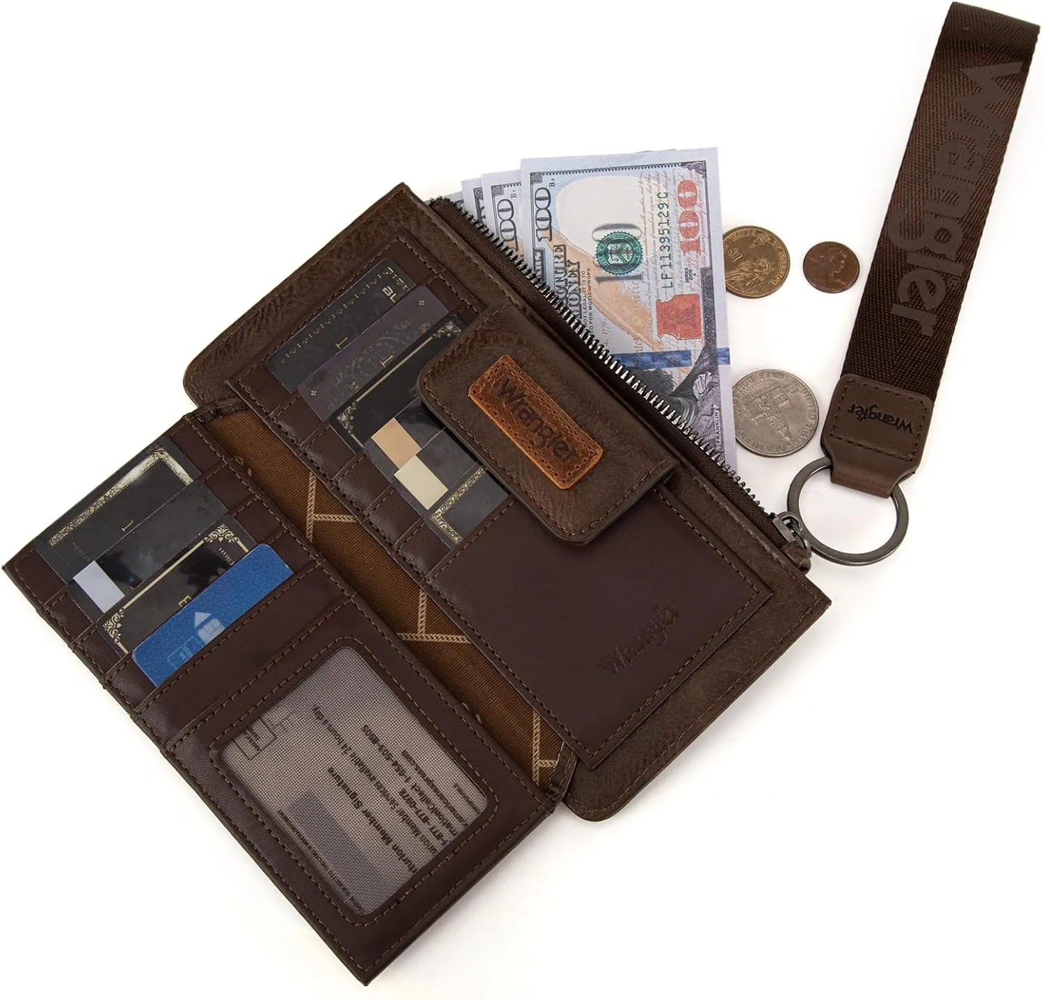 X Wrangler Minimalist Wallet Women Card Cases & Money Organizers Wristlet with Wallet Large Clutch with Coin Purse Smooth Zipper and Rfid Lining
