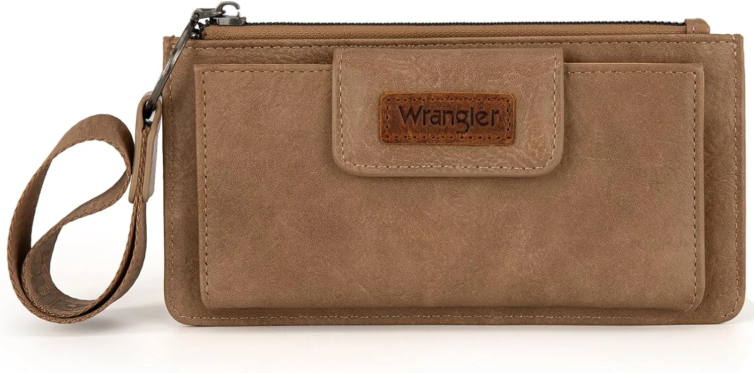 X Wrangler Wallet for Women Ladies Female Card Cases & Money Organizers Wristlet with Wallet Large Clutch with Coin Purse Smooth Zipper and Rfid Lining