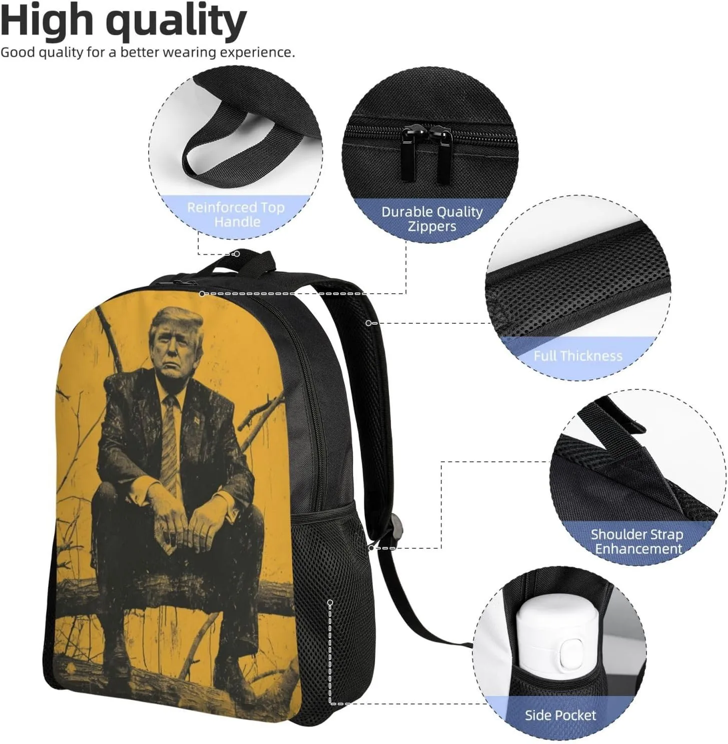 Xerial Trump Tree Backpack Waterproof Anti Theft Durable Light Laptop Bag Backpacks For Women Men Travel Gym Backpack