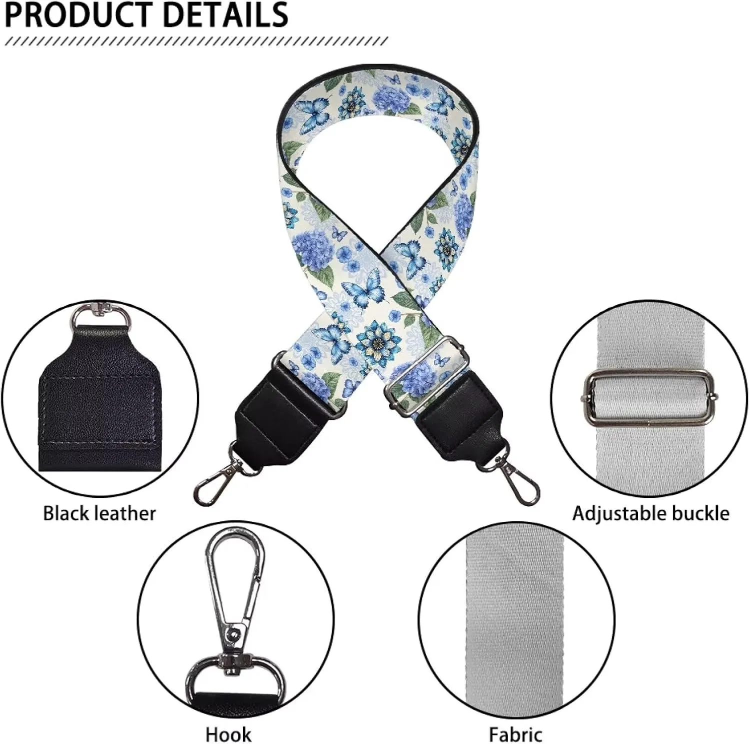 Xoenoiee Print Purse Strap Replacement Crossbody for Women Men Adjustable Wide Strap for Purses Shoulder Canvas Bag