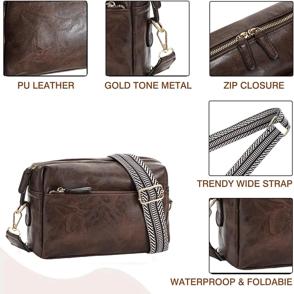 YDSIII Small Crossbody Bags for Women, Trendy Vegan Leather Cross Body Bags for Womens with Adjustable Wide Guitar Strap
