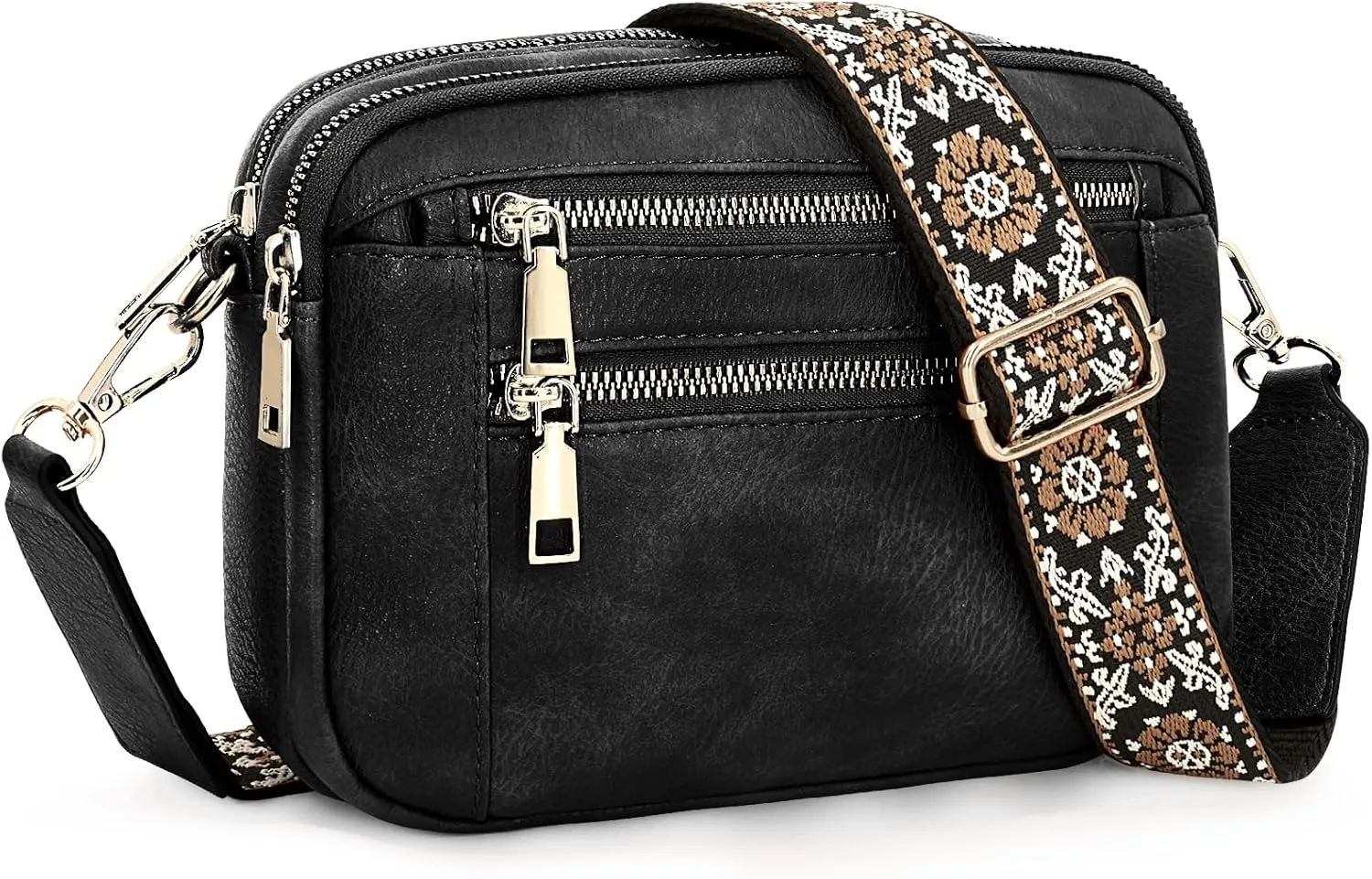 YDSIII Small Crossbody Bags for Women, Trendy Vegan Leather Cross Body Bags for Womens with Adjustable Wide Guitar Strap