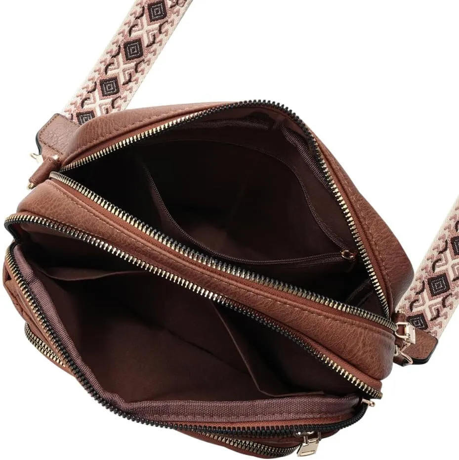 YDSIII Small Quilted Crossbody Bags for Women, Trendy Vegan Leather Cross Body Purse with Adjustable Wide Guitar Strap