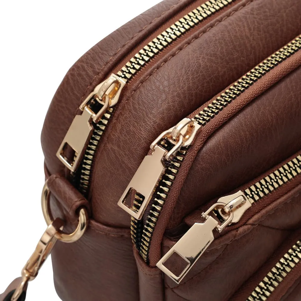 YDSIII Small Quilted Crossbody Bags for Women, Trendy Vegan Leather Cross Body Purse with Adjustable Wide Guitar Strap