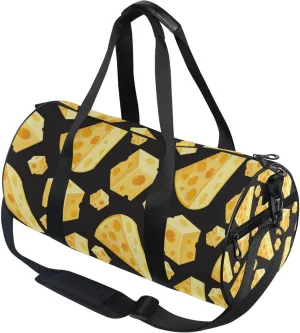 Yellow Cheese Gym Duffle Bag for Women Men Sports Fitness Bag Workout Travel Gymnastics Dance Ballet