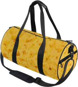 Yellow Cheese Gym Duffle Bag for Women Men Sports Fitness Bags Workout Travel Gymnastics Dance Ballet