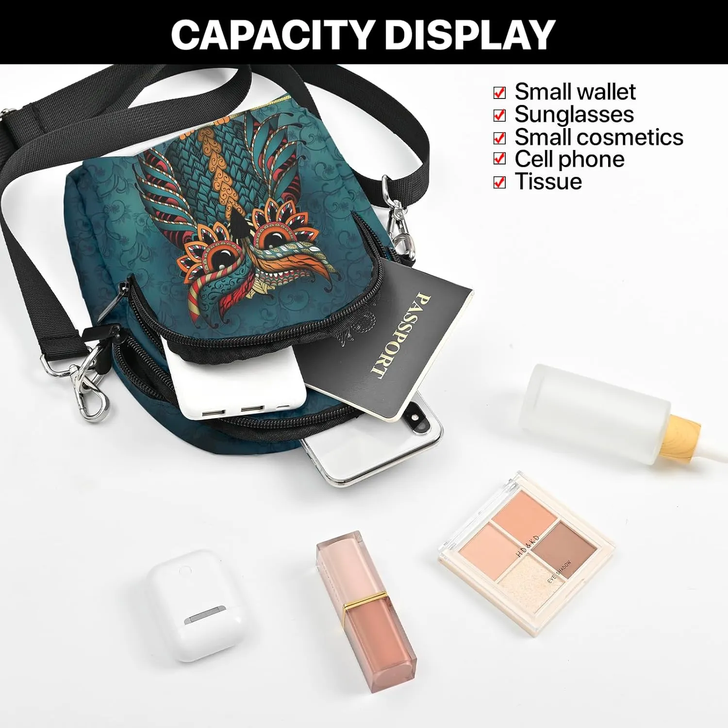 Yrebyou Crossbody Purse for Women Cell Phone Bag Small Lightweight Over Shoulder Bags with Adjustable Strap for Travel