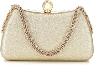 YYW Clutch Purse for Women Pearls Evening handbag Wedding Party Purse Shoulder Bag