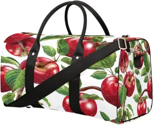 Yzrwebo Red Apples Travel Duffle Bag for Men Women Apples Overnight Weekender Bag Foldable Travel Duffel Bag Large Sports Gym Bag Waterproof Luggage Tote Bag Tear Resistant