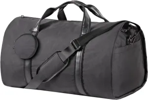 Zilink Convertible Garment Bag with Shoulder Strap Carry on Travel Duffel Bag - 2 in 1 Hanging Suitcase Suit Business Travel Bag for Men Women, Black
