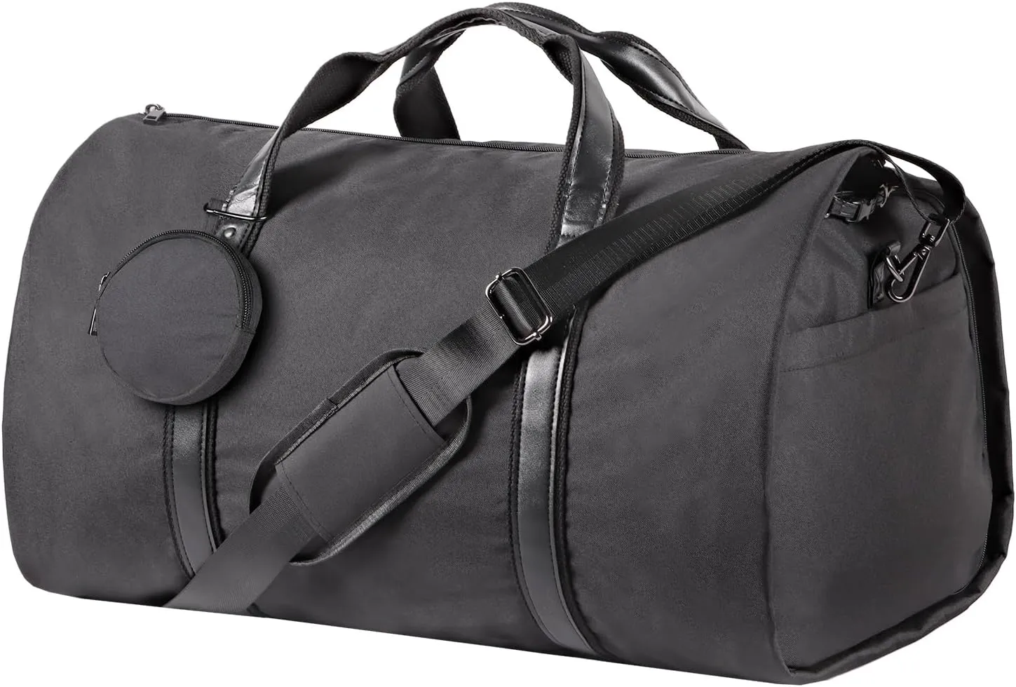 Zilink Convertible Garment Bag with Shoulder Strap Carry on Travel Duffel Bag - 2 in 1 Hanging Suitcase Suit Business Travel Bag for Men Women, Black