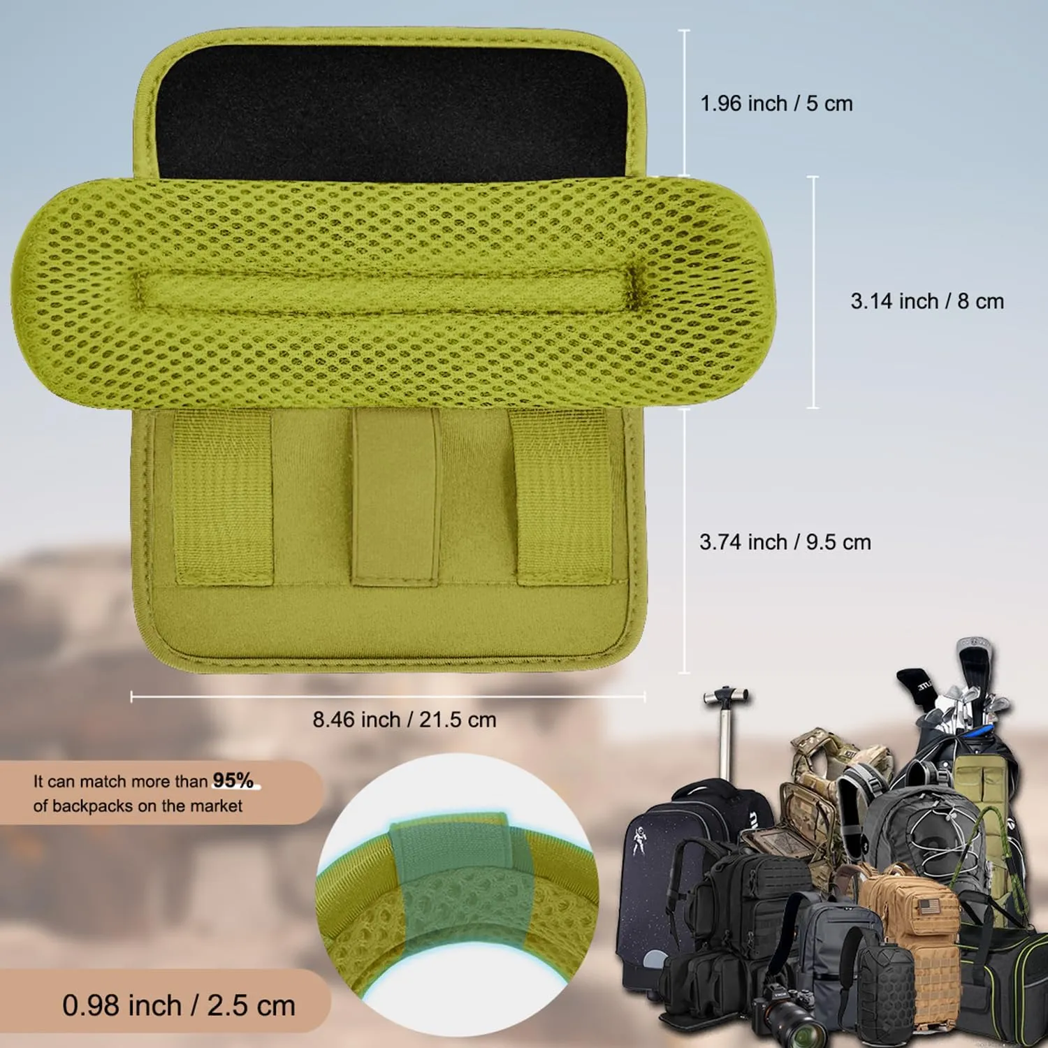 ZINZ 2-Pack Universal Wide Shoulder Pad with Ultra Thick Cushion for Bag Luggage Backpack Bag Crossbody