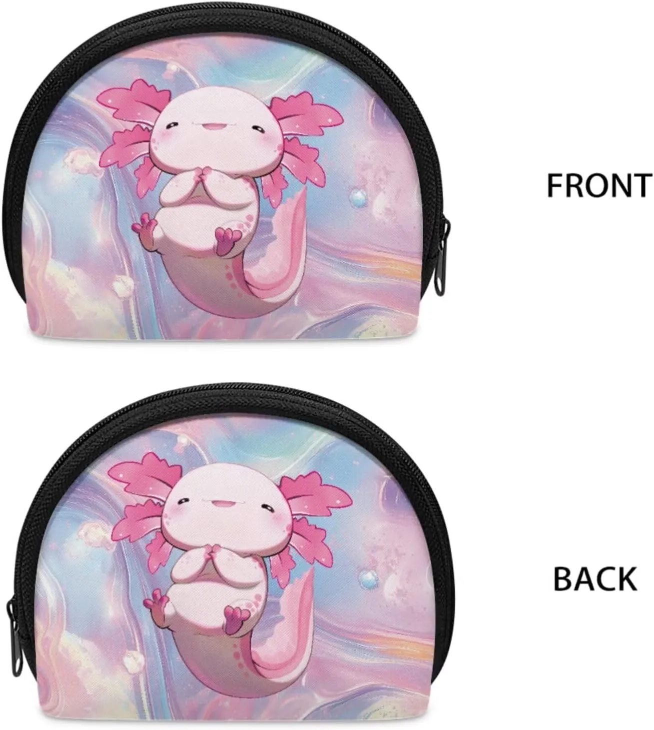 ZOUTAIRONG Axolotl Tie Dye Print Mini Backpack for Women Girls Girls Purse and Wallet Set Shoulder Bags Kids Pouch Sport Daypack Travel Storage Bag